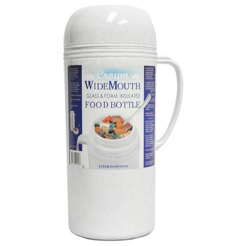 1.0L Wide Mouth Glass Vacuum/Foam Insulated Thermos
