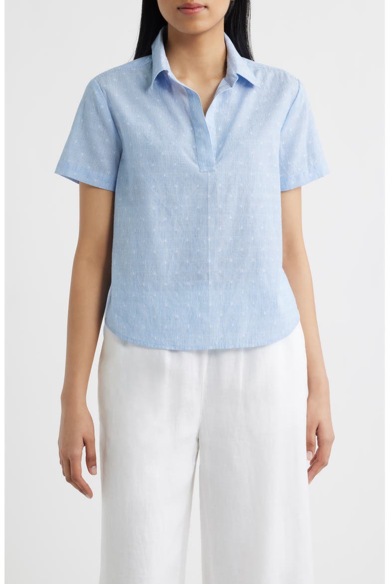 Pinstripe Woven Shirt, Main, color, RIVIERA PINSTRIPE