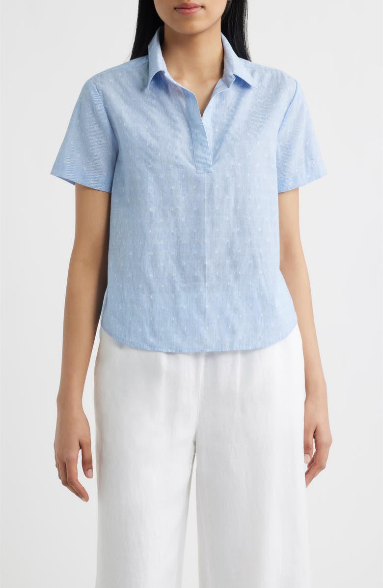 Cloth & Stone Pinstripe Woven Shirt, Main, color, Riviera Pinstripe