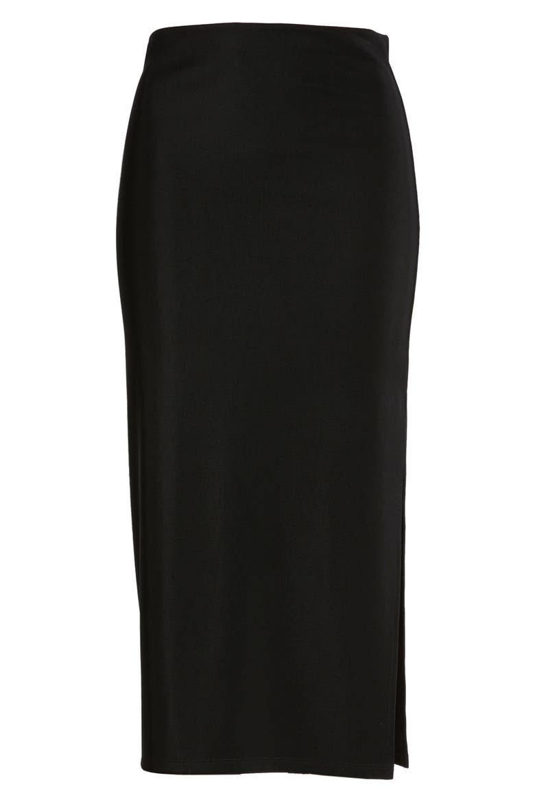High Side Slit Pencil Skirt, Alternate, color, BLACK
