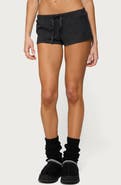 EDIKTED Teddy Waffle Knit Drawstring Shorts