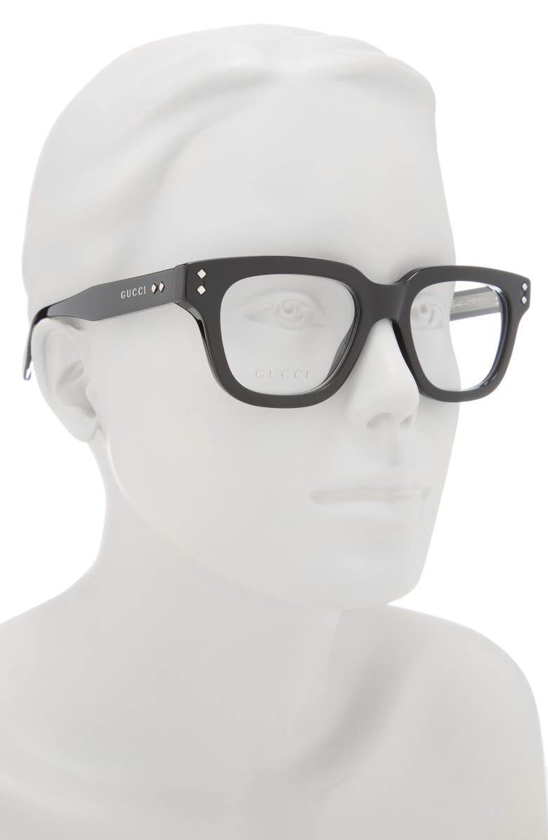 Gucci 50mm Square Optical Frames, Alternate, color, 