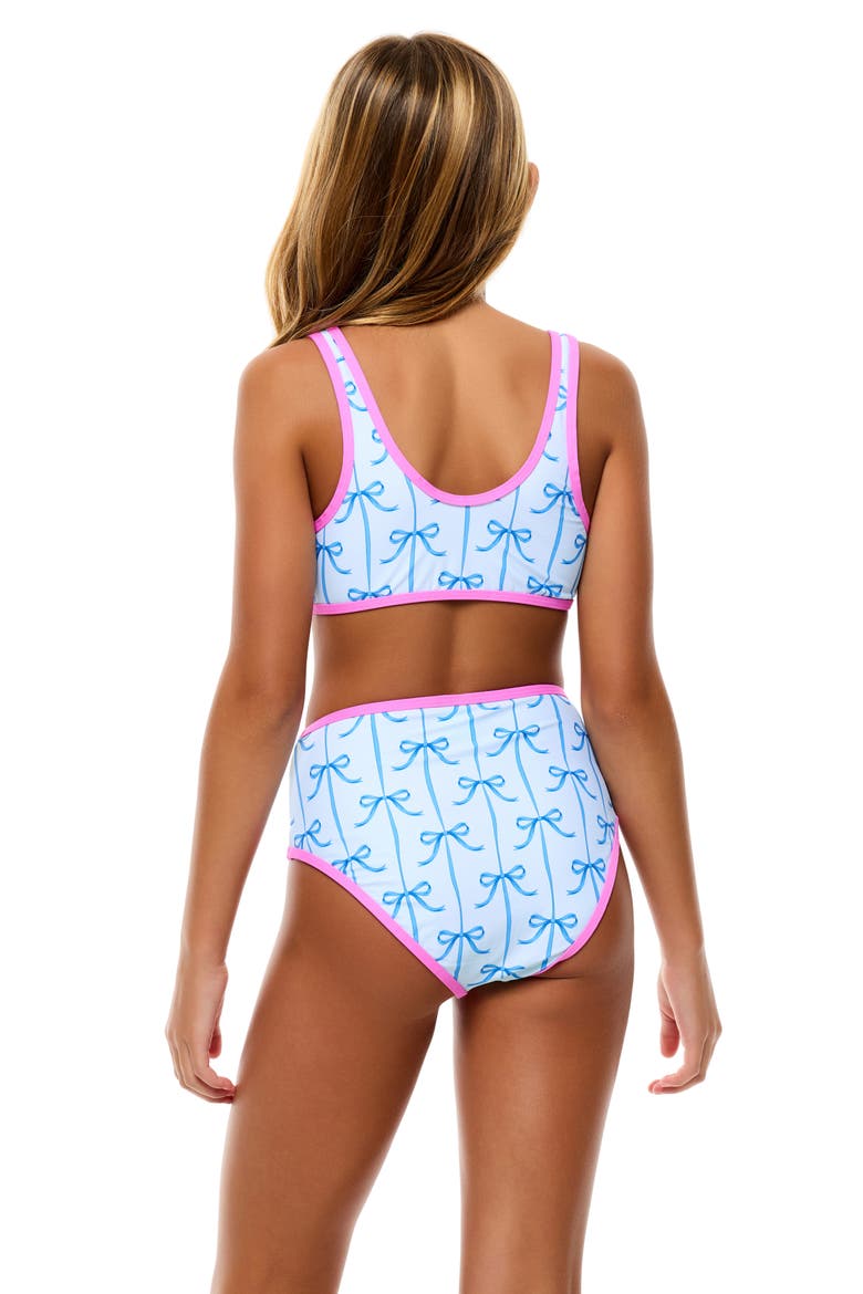 Kids' Contrast Piping Two-Piece Swimsuit, Alternate, color, BLUE