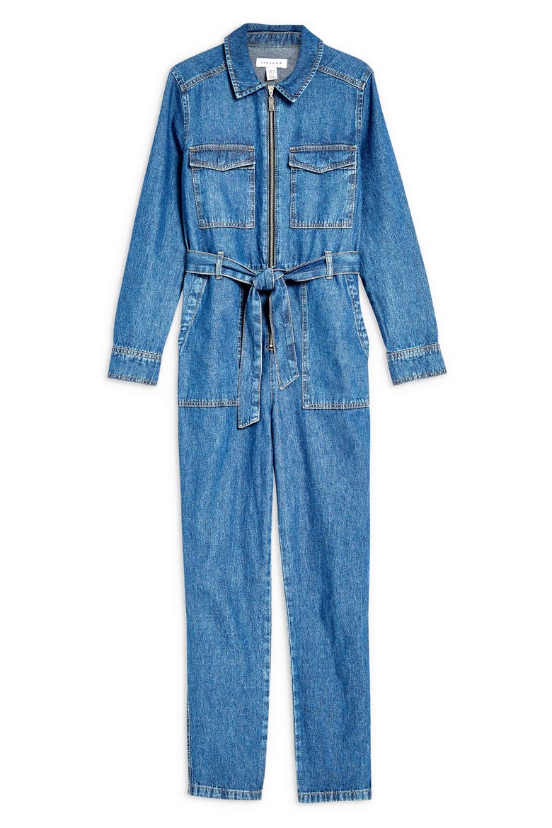 Denim Utility Boilersuit, Alternate, color, MID DENIM