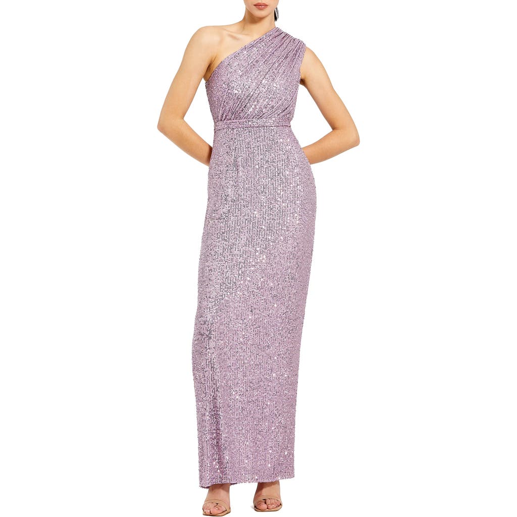 Mac Duggal Women's Metallic One-shoulder Gown In Lilac