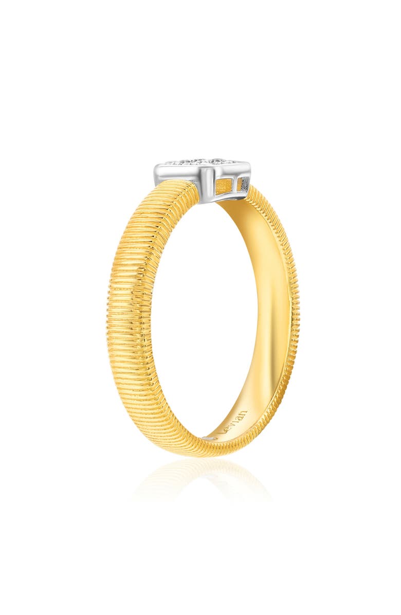 SUZY LEVIAN Golden Helix Cubic Zirconia Square Coil Ring, Alternate, color, Yellow