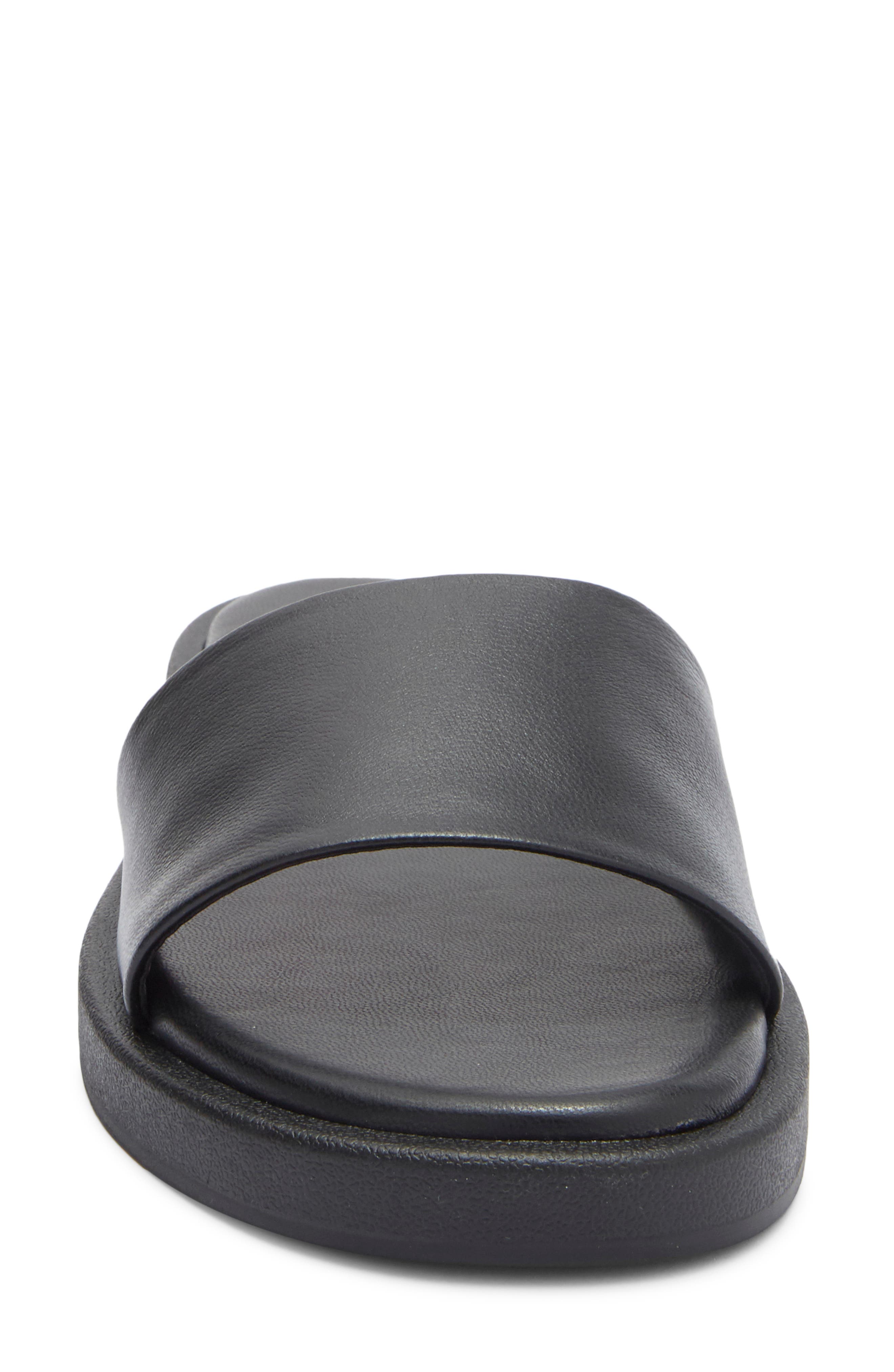 Steve Madden Riplee Slide Sandal, Alternate, color, Black Leather