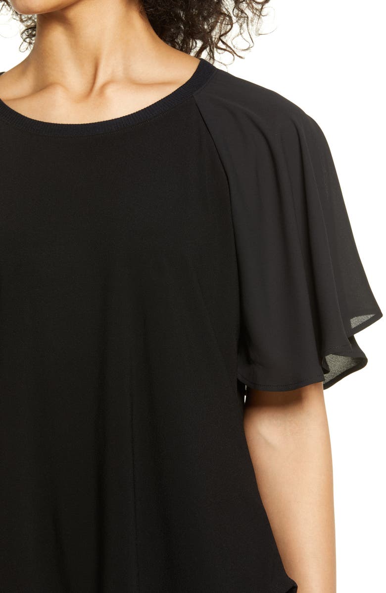 Halogen<sup>®</sup> Flutter Sleeve Mixed Media Top, Alternate, color, 