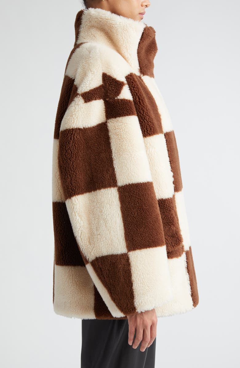 Stand Studio Dani Checkerboard Plaid Faux Fur Jacket, Alternate, color,