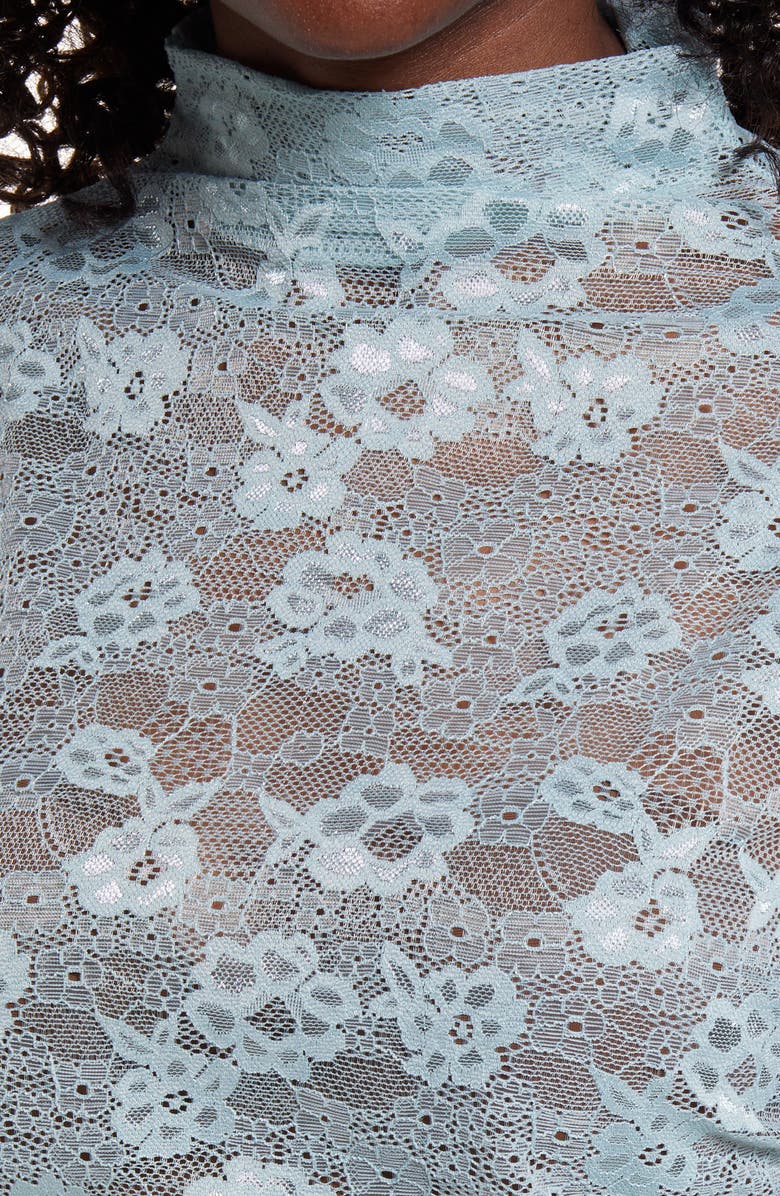 Open Edit Ruched Lace Top, Alternate, color,