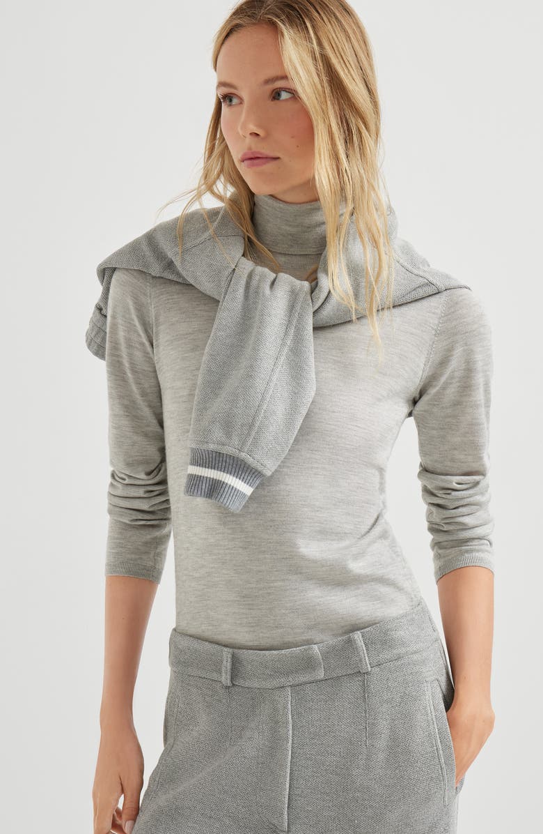 Brunello Cucinelli Lightweight sweater, Alternate, color, Light Grey