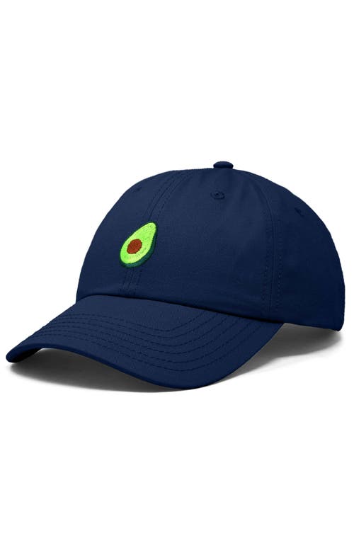 Dalix Avocado Embroidered Food Hat In Navy Blue