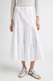 Paloma Wool Long Etoile Stripe Tiered Cotton Maxi Skirt