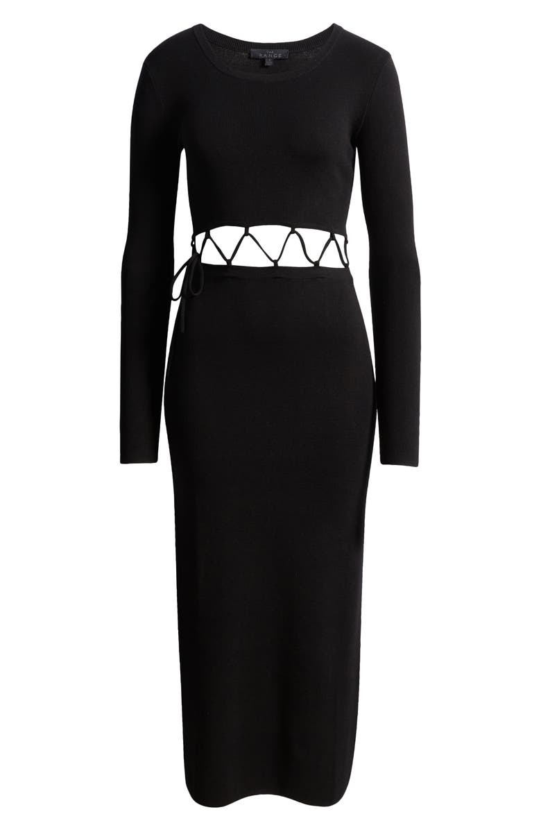 The Range Laced Long Sleeve Sweater Dress, Alternate, color, Jet Black
