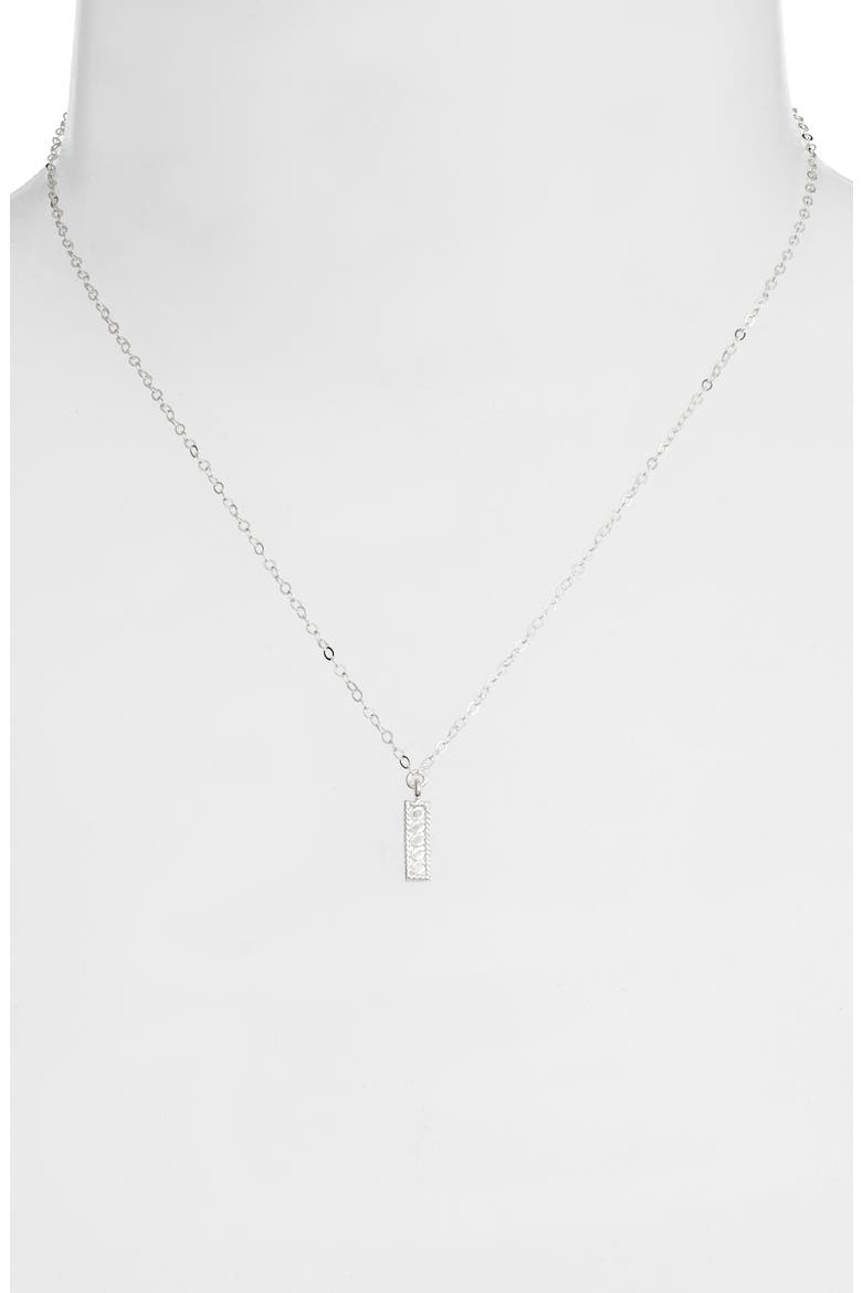 Mini Vertical Bar Charity Pendant Necklace, Alternate, color, SILVER