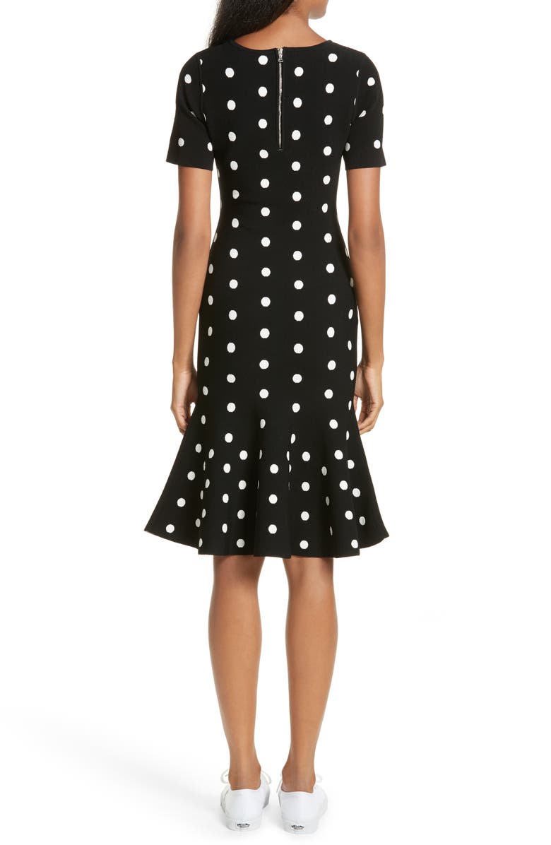 Milly Polka Dot Mermaid Dress, Alternate, color, Black/ White