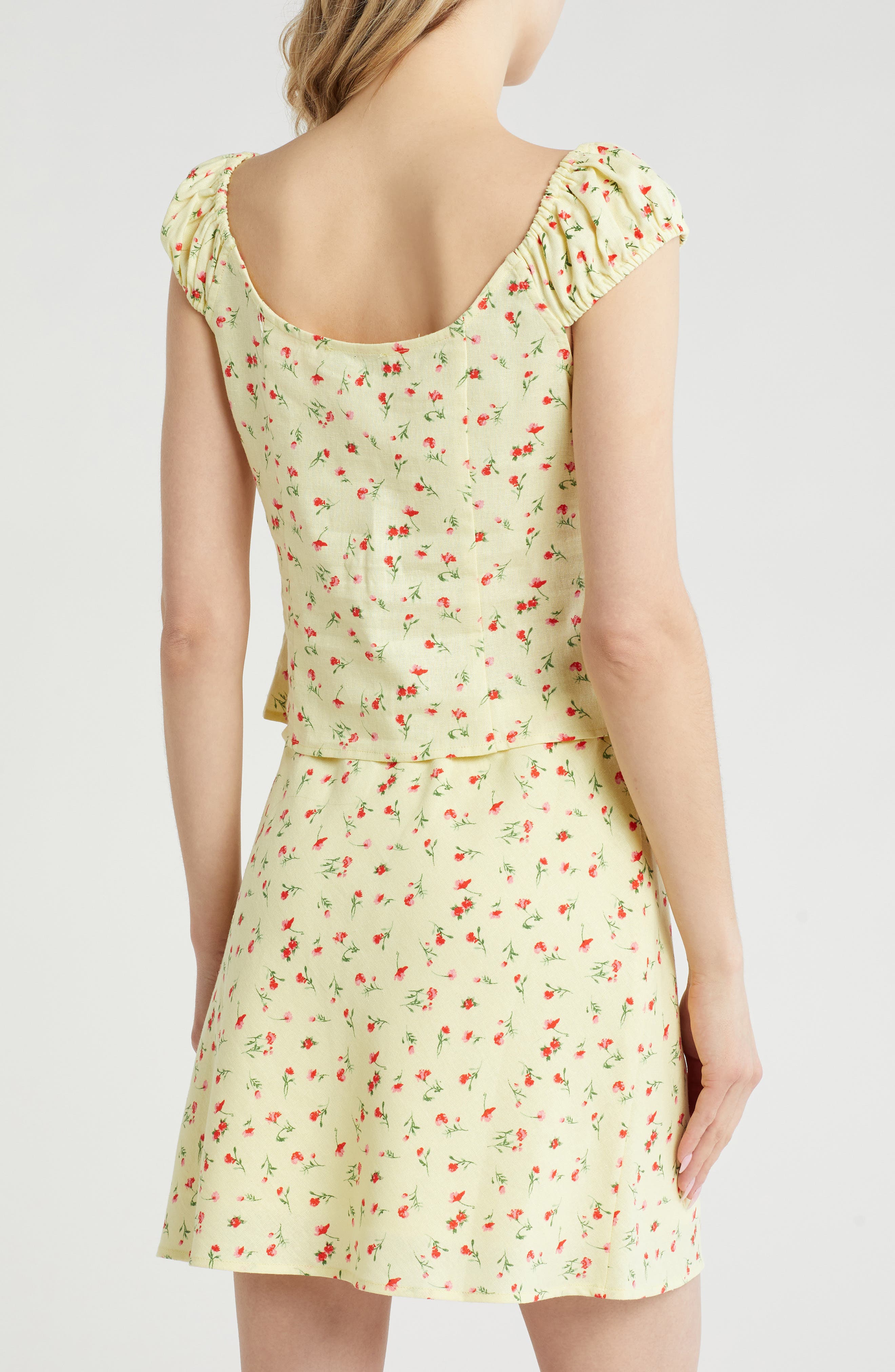 WAYF Tie Front Linen Blend Top (Women) | Nordstromrack
