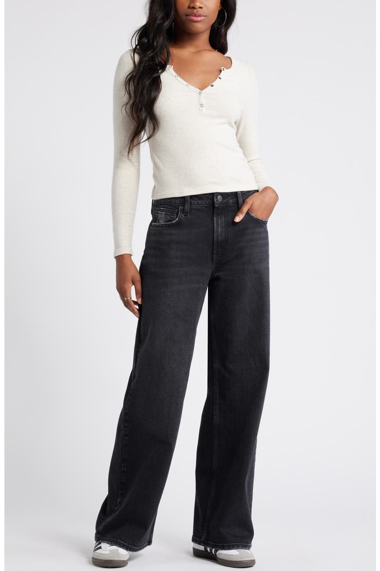 Women's Long Sleeve Rib Henley, Alternate, color, BEIGE OATMEAL LIGHT HEATHER
