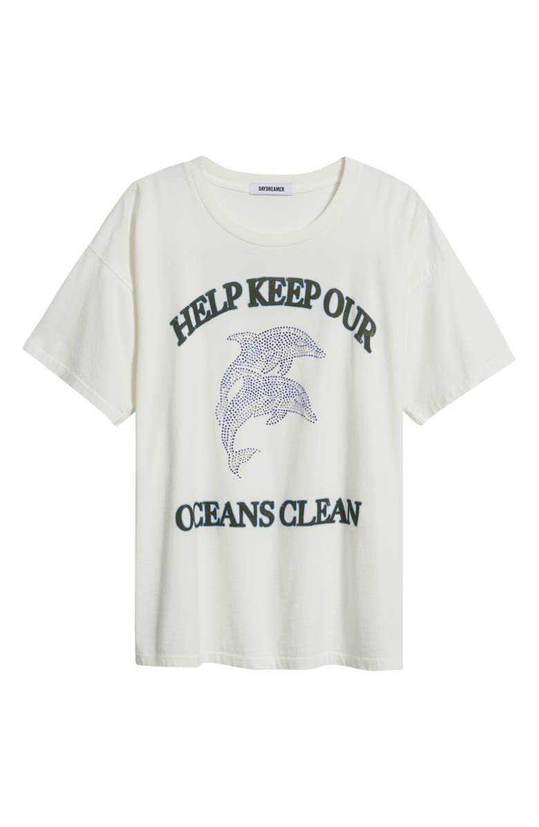 Daydreamer Help Keep Our Oceans Clean Graphic T-Shirt, Alternate, color, Vintage White