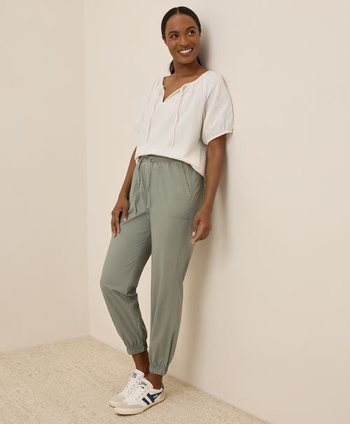 Pact Organic Cotton Monterey Poplin Jogger In Green