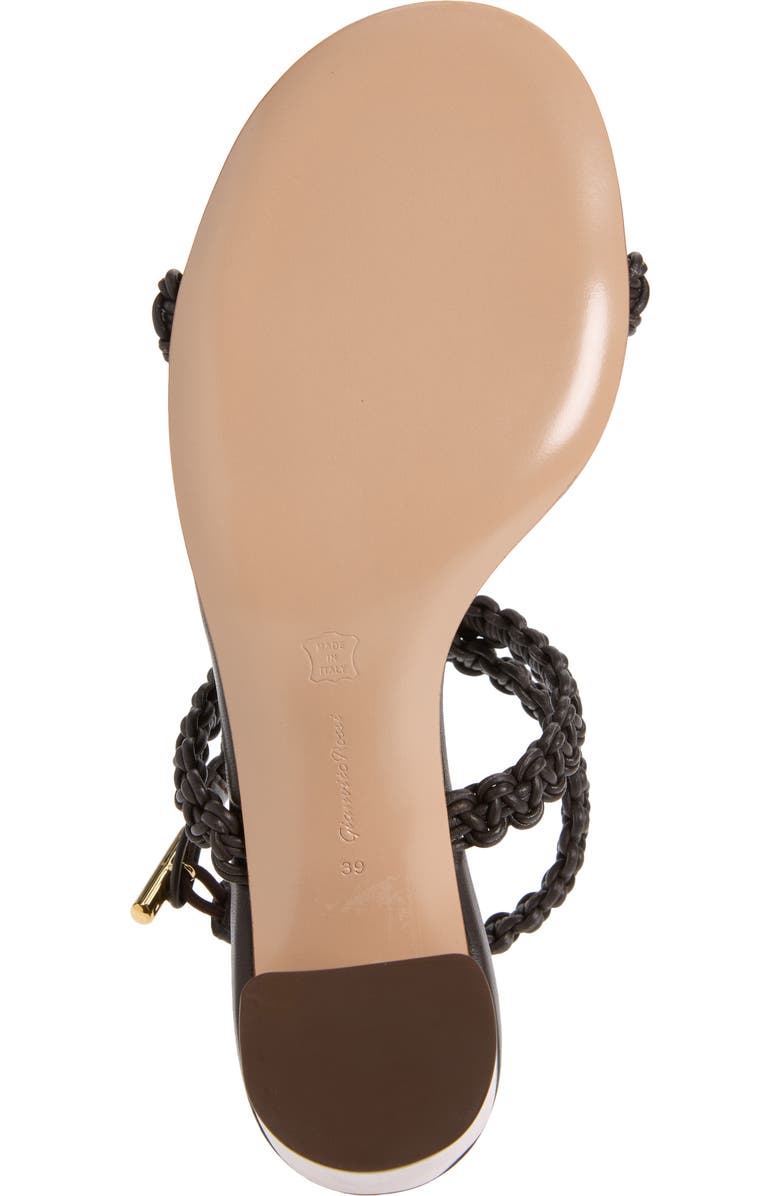 Gianvito Rossi Braided Strap Block Heel Sandal, Alternate, color, Moka