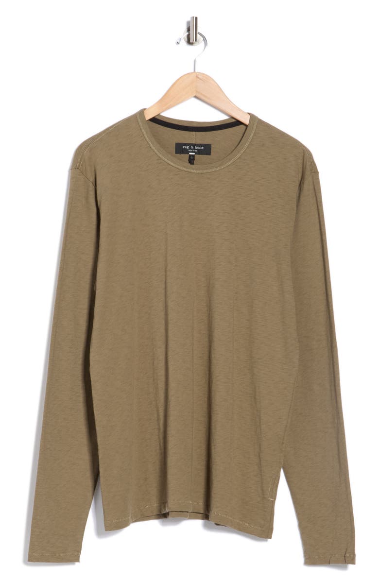 rag & bone Long Sleeve Slubbed Jersey T-Shirt, Alternate, color, Olive