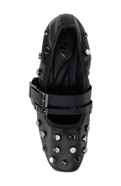 Dkny Crystal-embellished Ballerina Shoes In Black