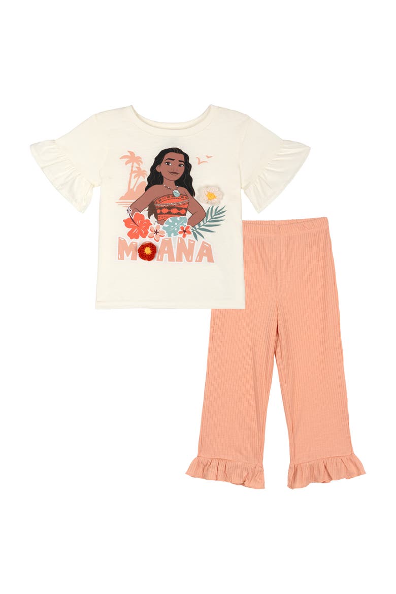 Moana 2-Piece Tee and Leggings Set, Main, color, Moana Ivory Peach