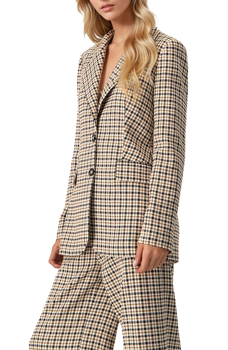 IVONNE Checked Two Button Blazer, Alternate, color, Beige