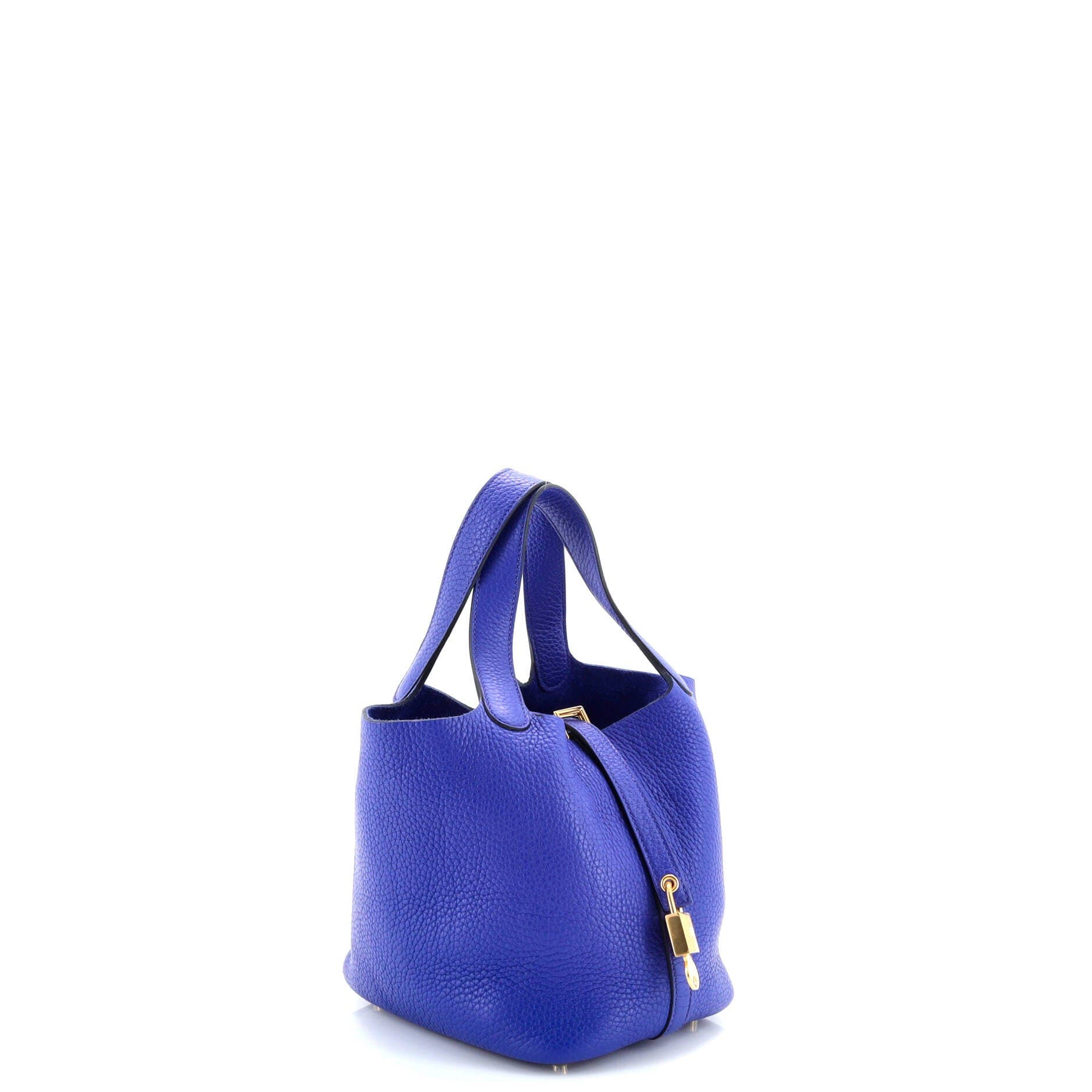 Pre-Owned Hermes Picotin Lock Bag Clemence PM, Alternate, color, Bleu Electrique