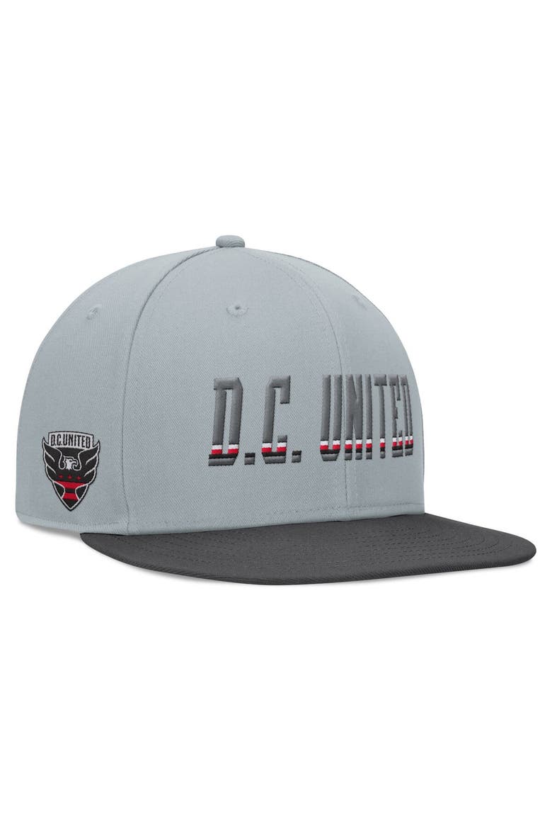 Men's Fanatics Branded Gray D.C. United Smoke Snapback Hat, Main, color, Gray