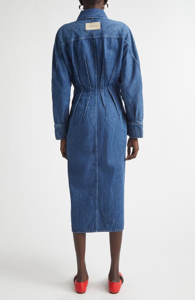 Givenchy Long Sleeve Denim Cocoon Dress, Alternate, color, Medium Blue