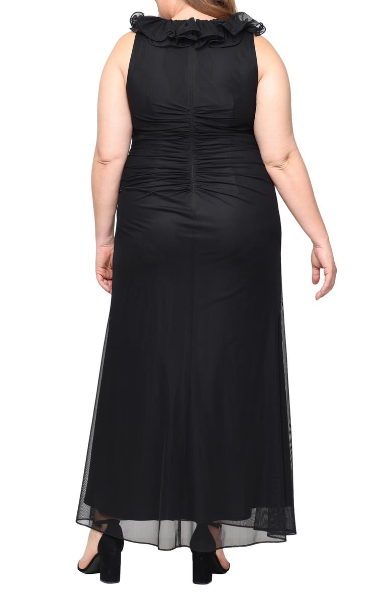 Alex Evenings Ruffle Maxi Cocktail Dress, Alternate, color,