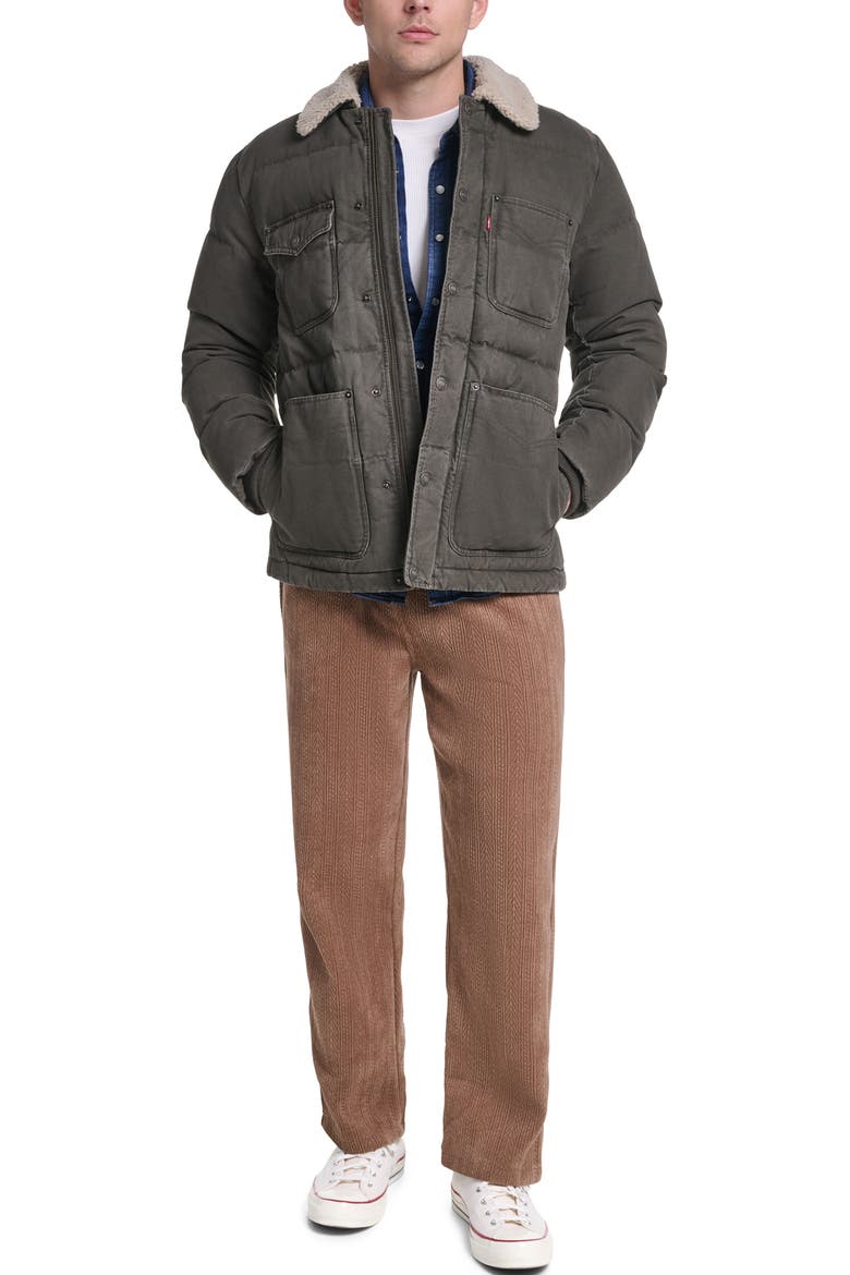 Quilted Chore Jacket, Alternate, color, OLIVE