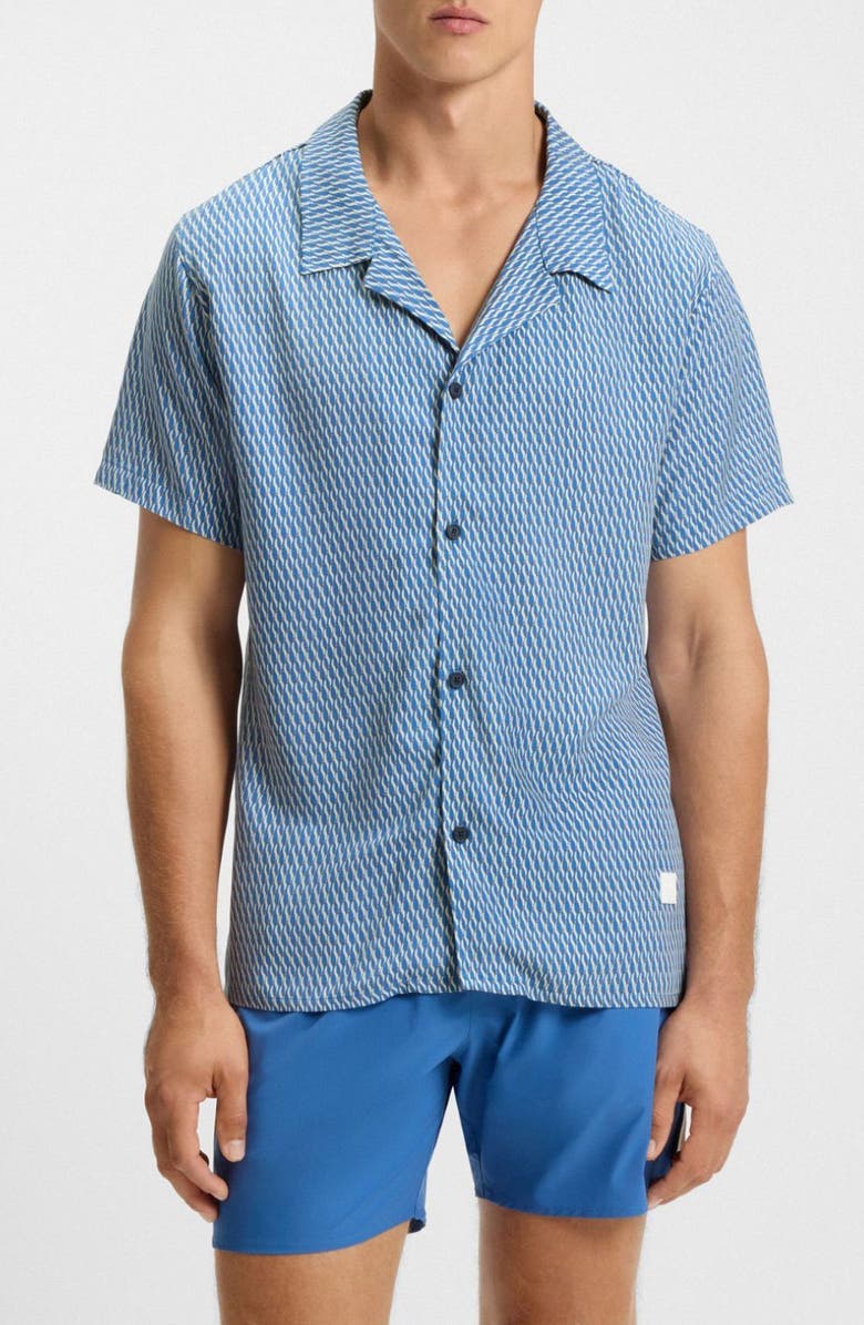 BOSS Beach Camp Shirt, Main, color, Blue