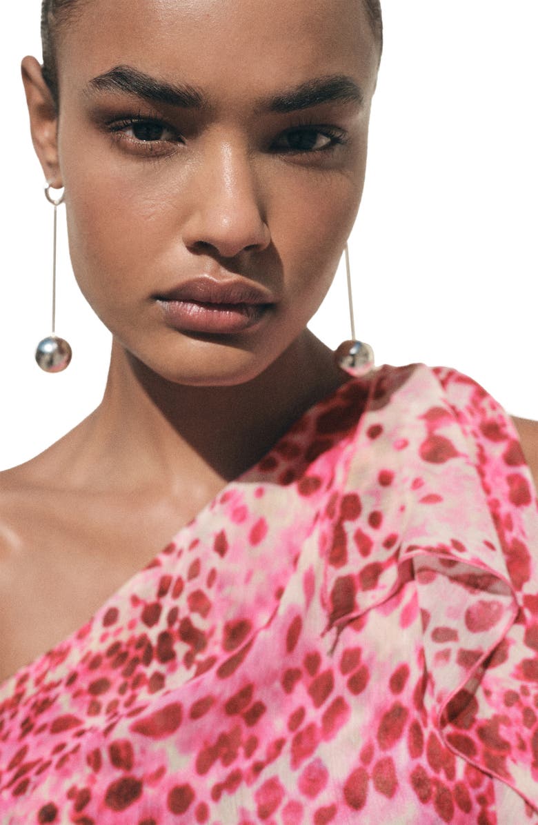 MANGO Corinne One-Shoulder Top, Alternate, color, Fuchsia