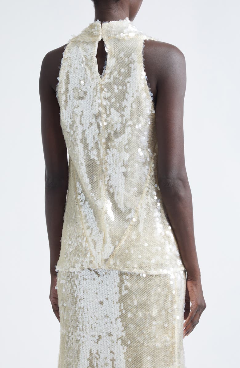 Altuzarra Sleary Sequin Cowl Neck Top, Alternate, color, Macadamia