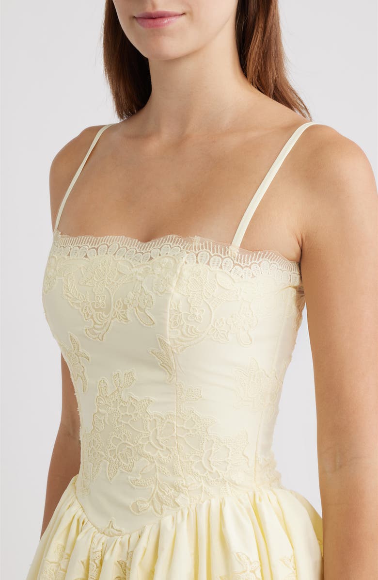 HOUSE OF CB Chloe Broderie Anglaise Minidress, Alternate, color, Lemon