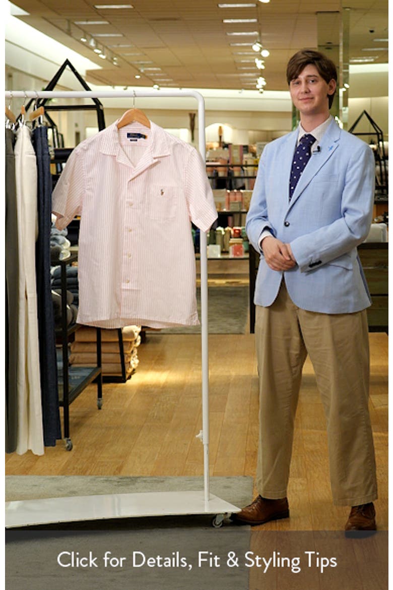 Classic Fit Stripe Cotton Oxford Cloth Camp Shirt video