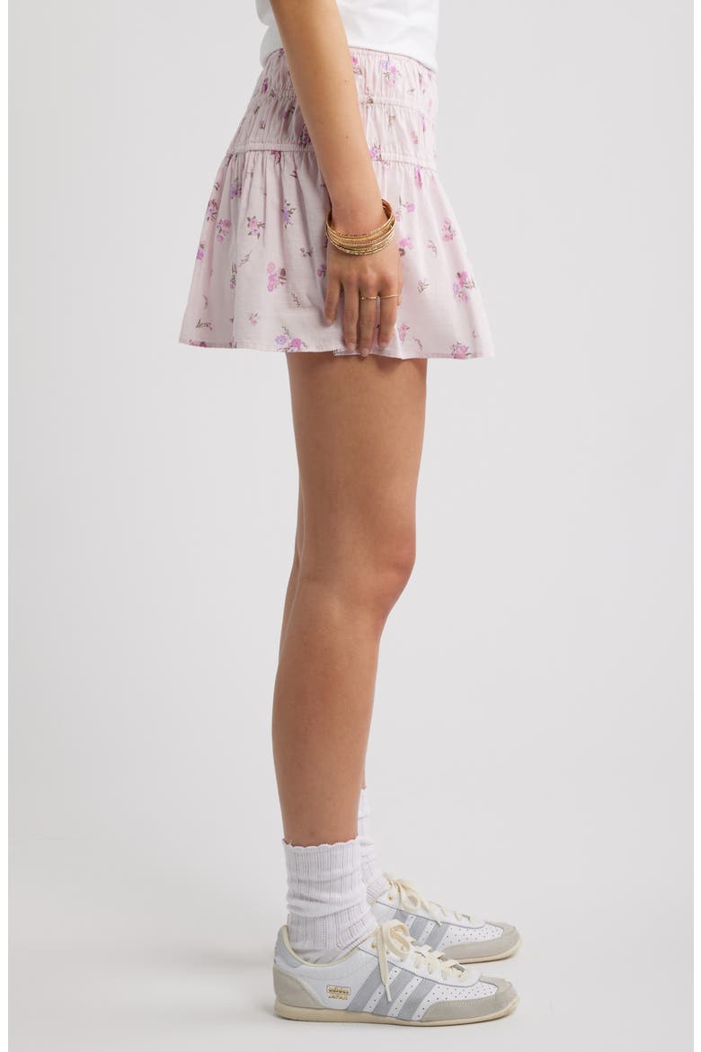 Drop Waist Flare Cotton Skort, Alternate, color, PINK KELLY FLORA