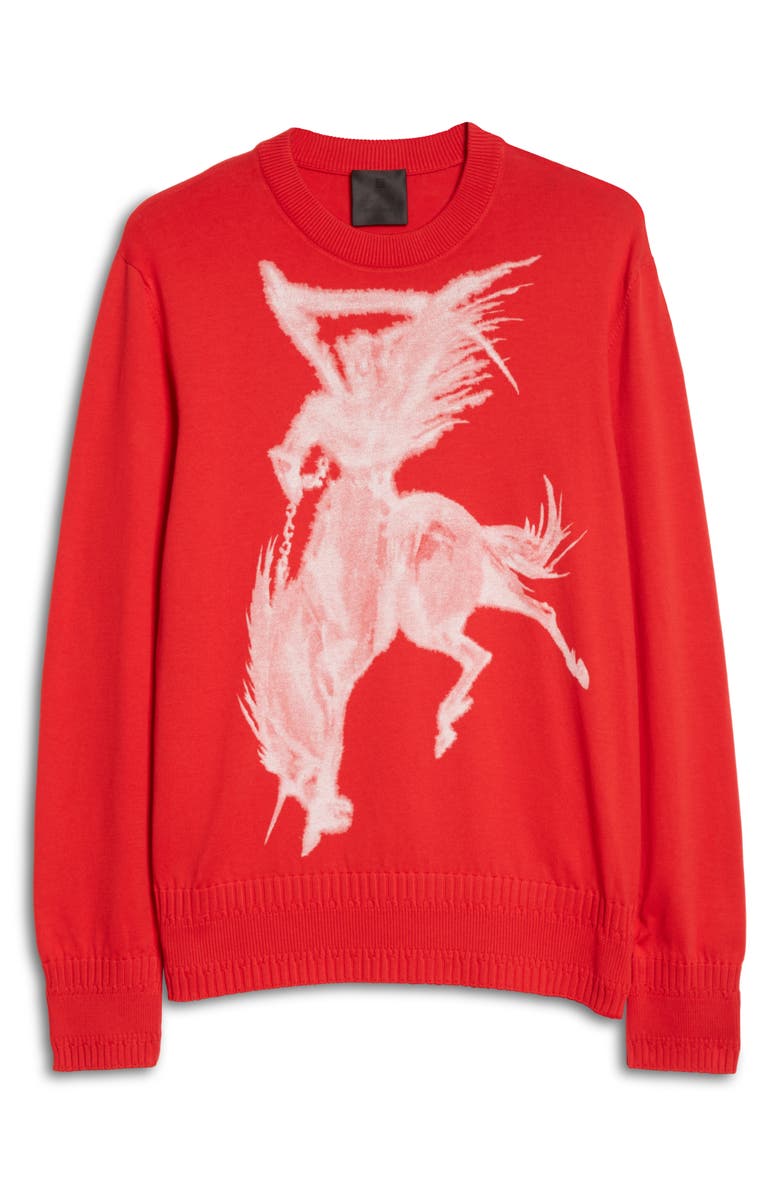 Givenchy Gothic Print Cotton Sweater, Alternate, color, 