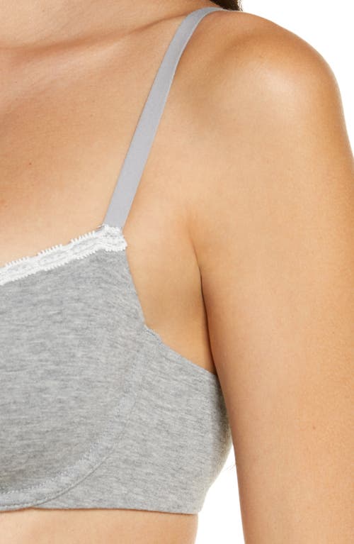 Skarlett Blue Adorned Cotton Blend Bralette In Gray