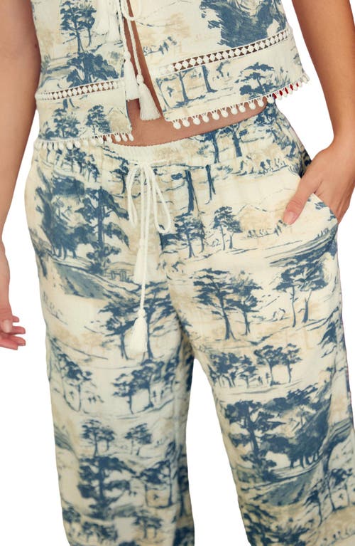 Next Tree Print Wide Leg Drawstring Pants In Multi
