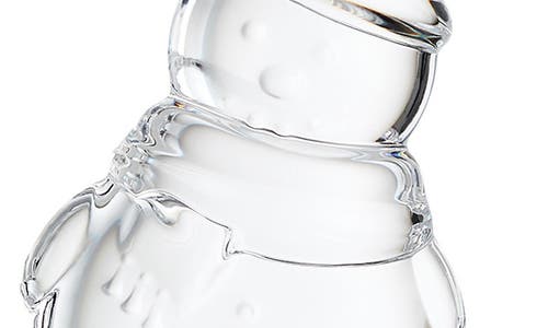 Waterford Marquis Snowman Crystal Ornament In Transparent