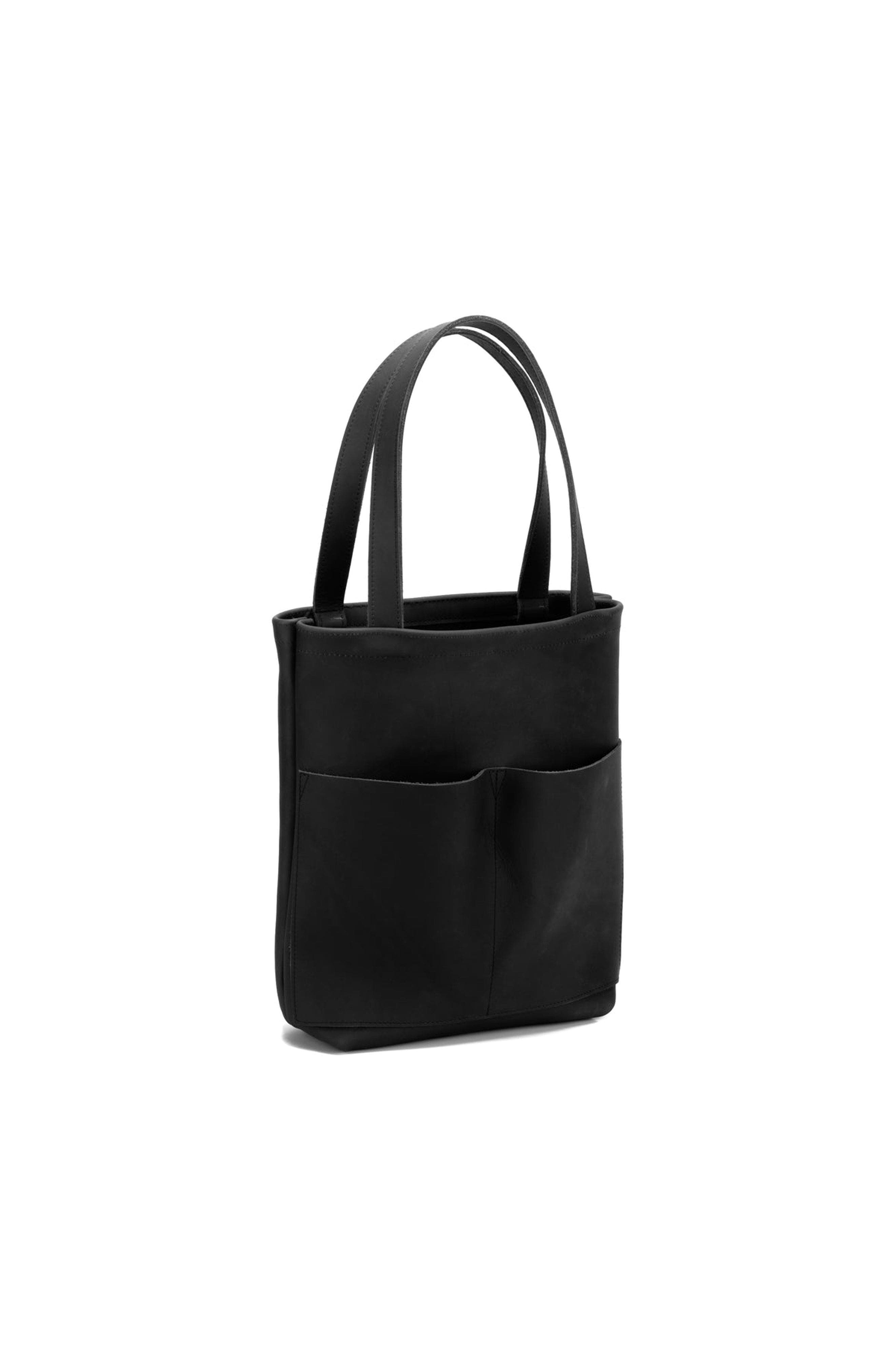 Ezra Arthur Brooklyn American Steer Leather Tote Bag, Alternate, color, Black