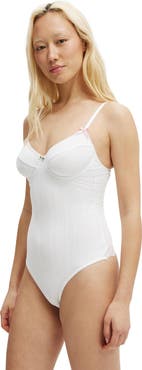 COTTON ON BODY Women's Sophie Cotton Pointelle Bodysuit