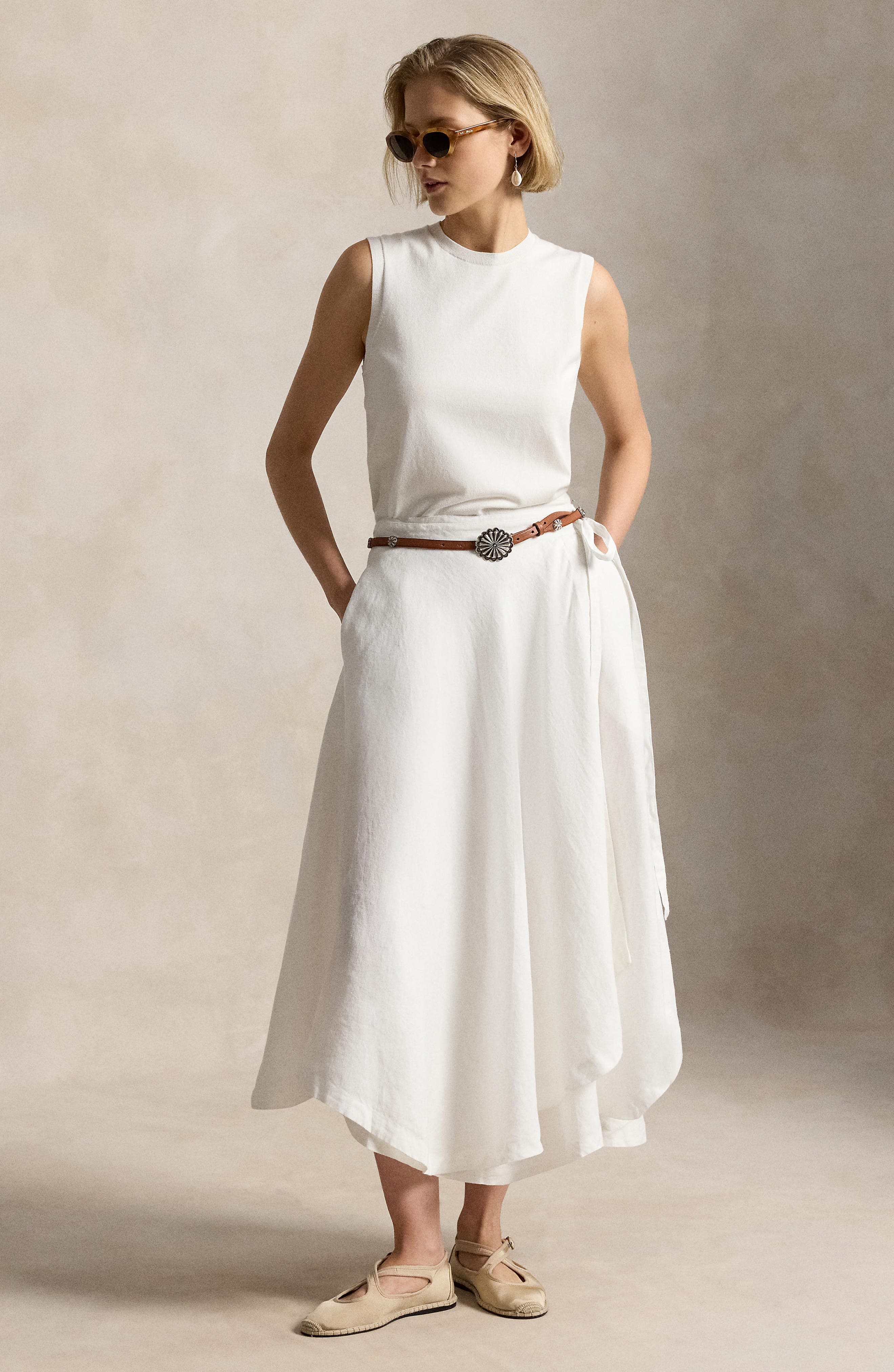 Linen Wrap Skirt - image 2