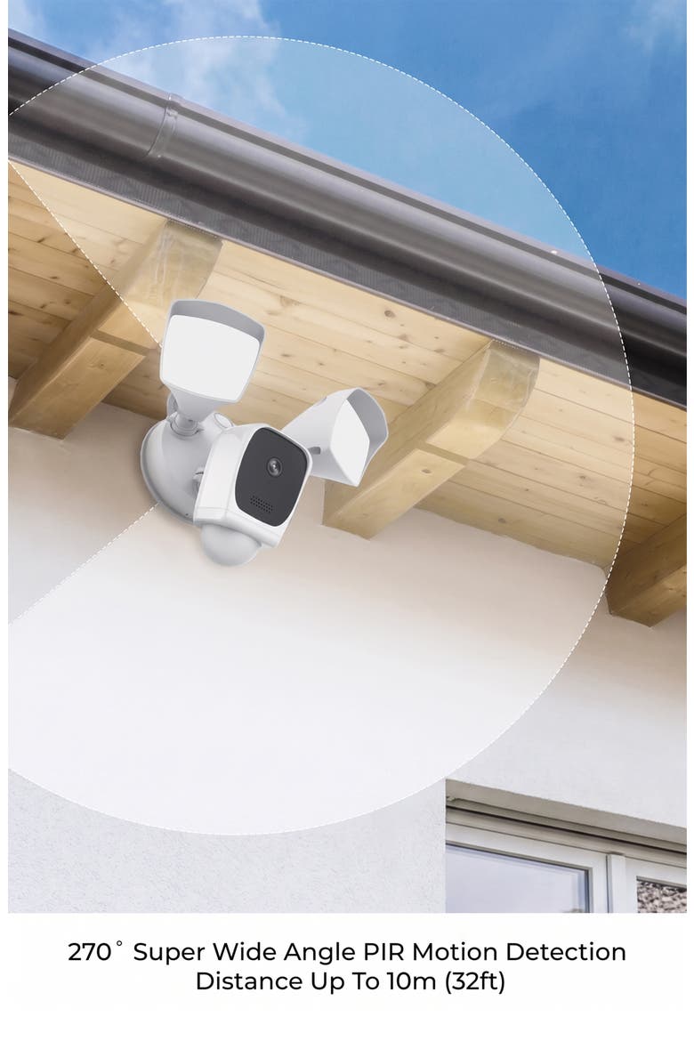 2K HD WiFi Floodlight Camera, Alternate, color, White