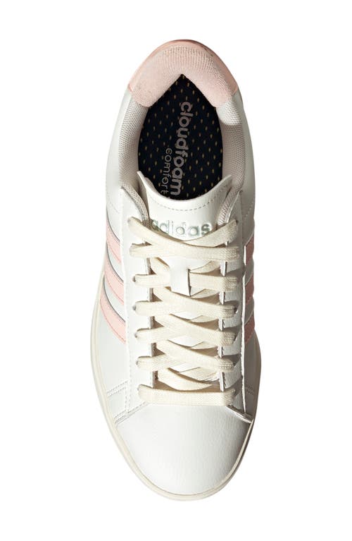 Adidas Originals Adidas Grand Court 2.0 Sneaker In White/quartz/green Met.