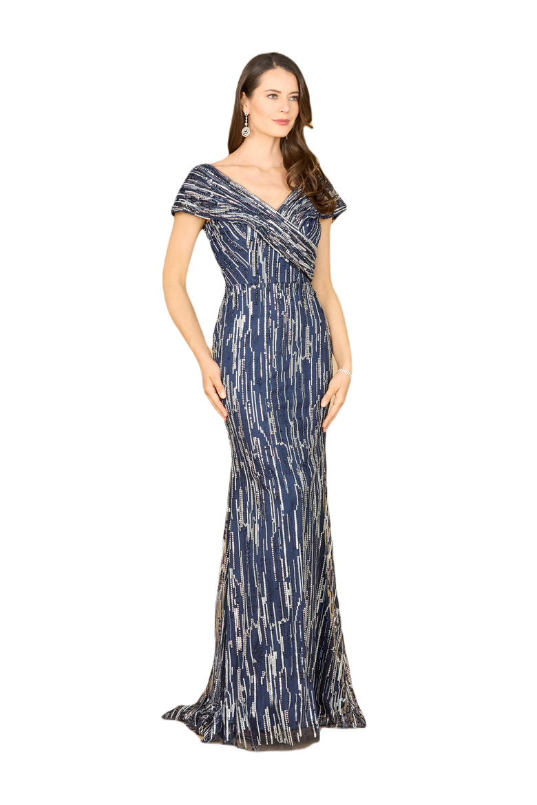 Mermaid Lace Gown, Main, color, Navy